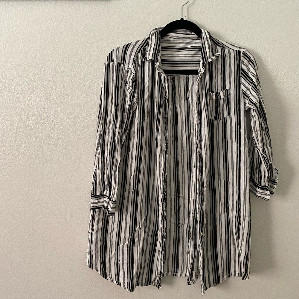 Button Up Stripes Cardigan